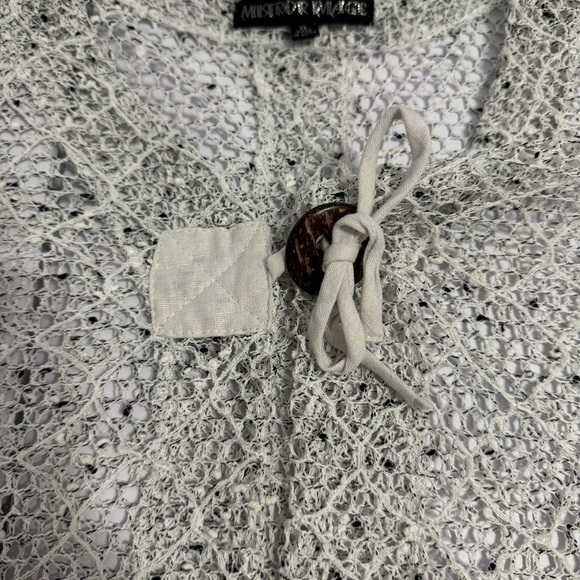 Mirror Image Sheer Crochet Knit Cardigan XL Boho Beach Cover Up - Picture 5 of 7